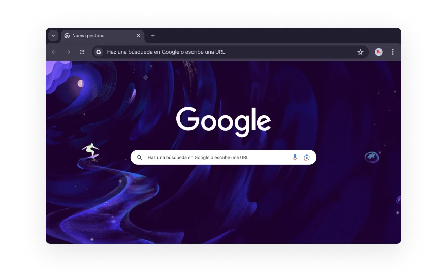 An abstract Chrome UI is surrounded by icons that represent categories for browser extensions. The icons represent Shopping, Entertainment, Tools, Art & Design, and Accessibility.